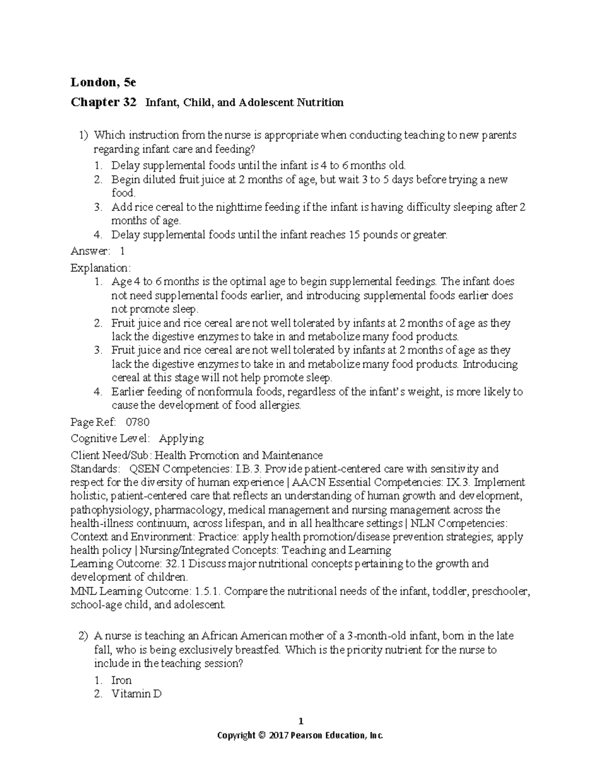 PEDS 101: Infant, Child, and Adolescent Nutrition Overview - Studocu