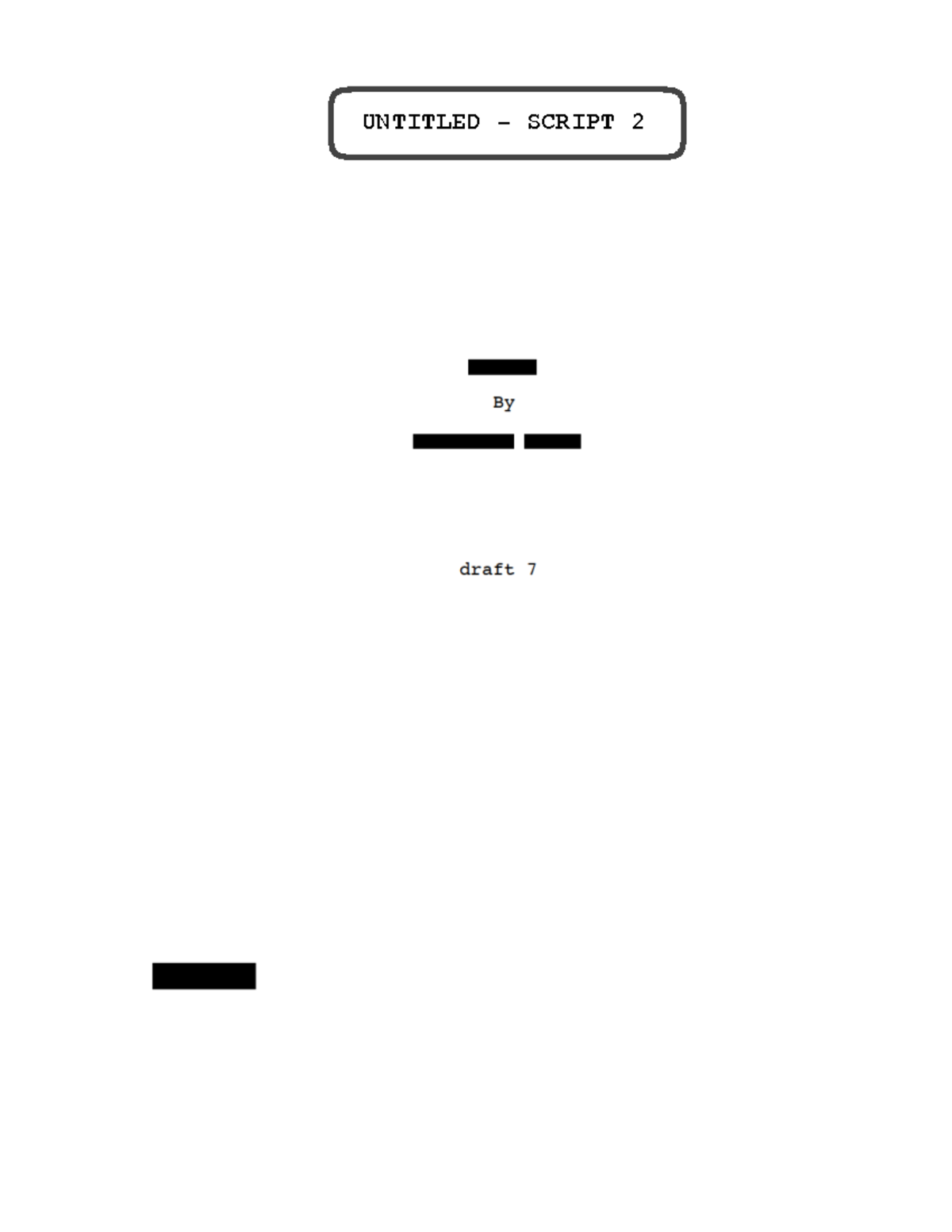 Script 2: Untitled - Practice for Creative Writing Course - Studocu