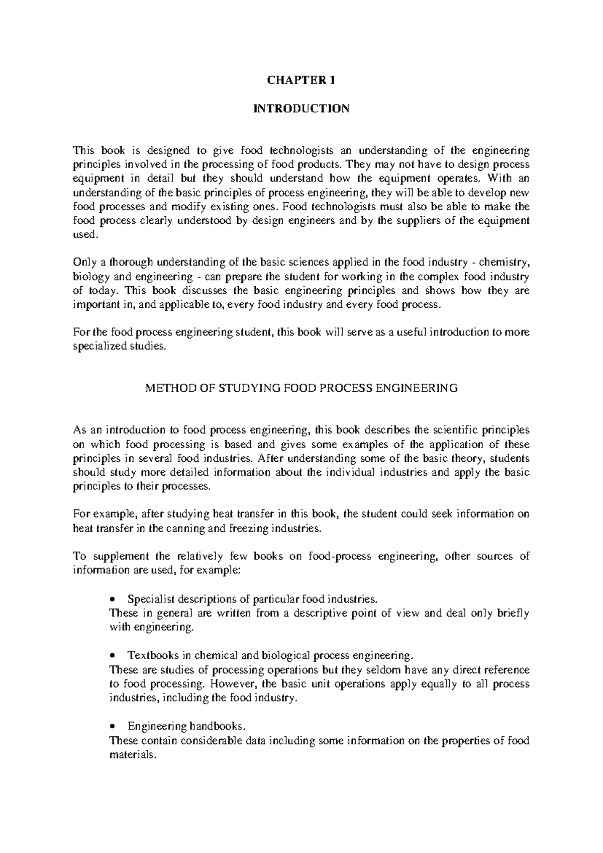 Unitops Ch 1 - Principles of Food Process Engineering Notes - Studocu