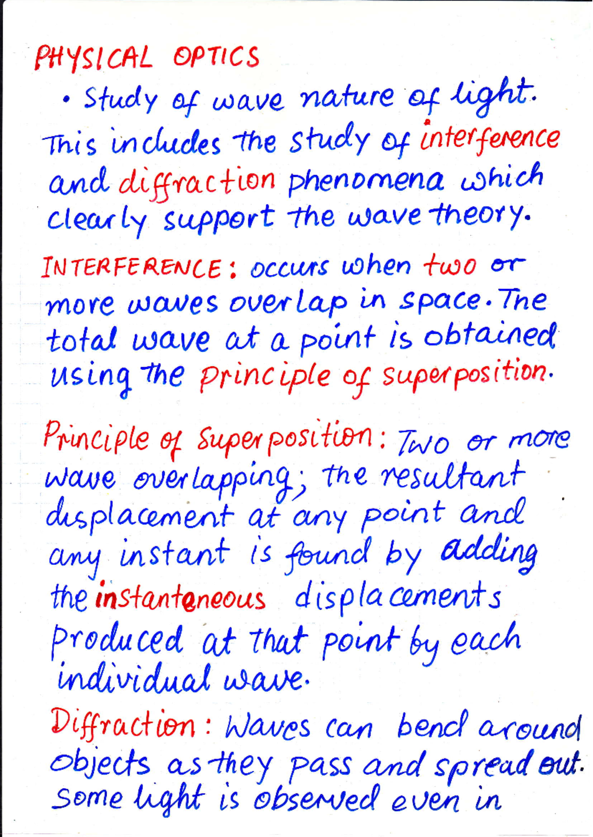 Notes 3: Physical Optics 1 - Interference Phenomena Study - Studocu