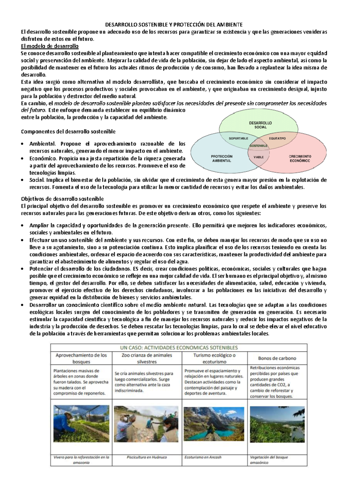 Sesion 6: Desarrollo Sostenible y Protección del Ambiente - Studocu