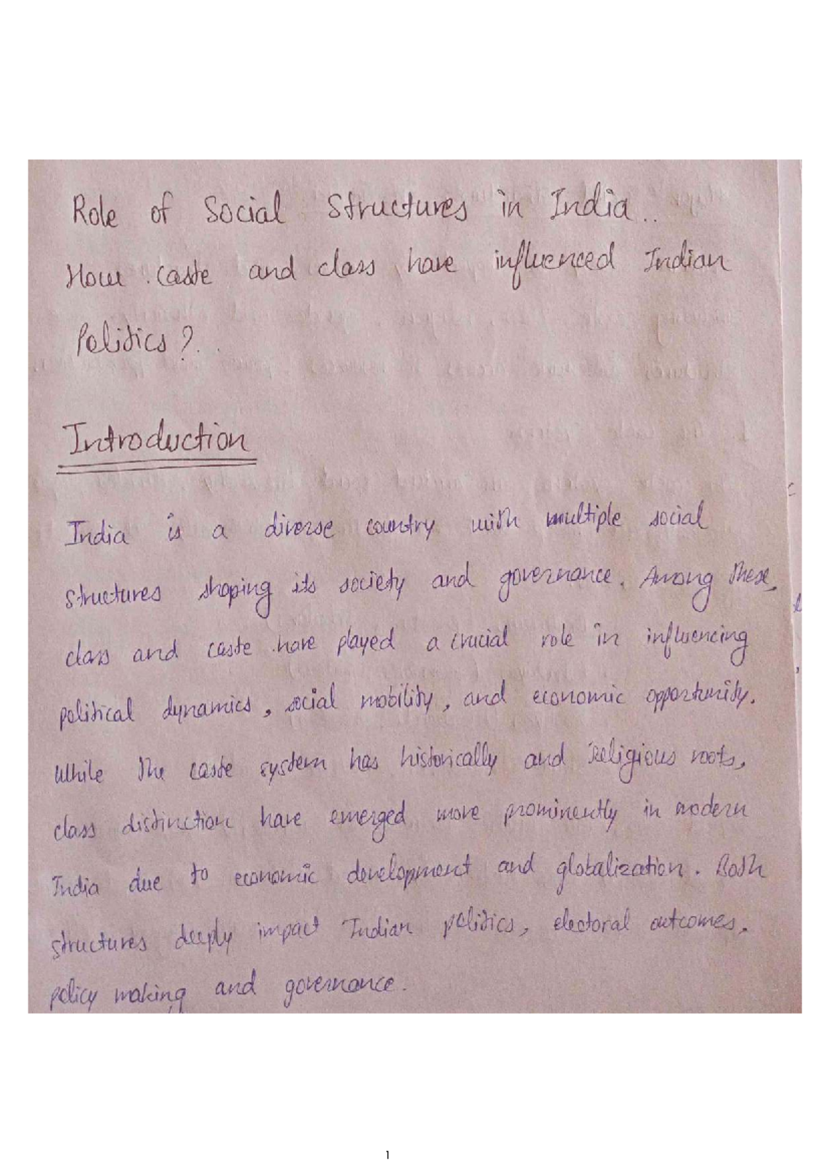 The Influence of Caste and Class on Indian Politics: An Analysis ...