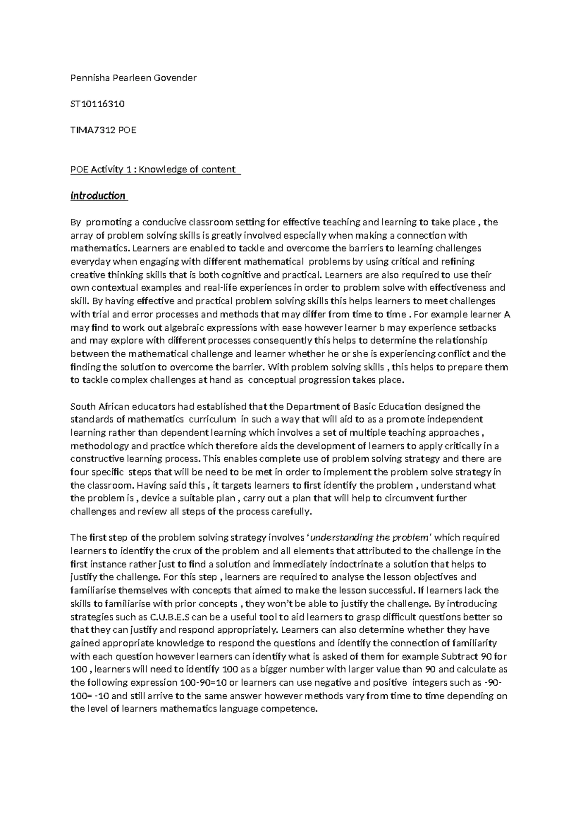 EDU 101: Essay on My Teaching Philosophy and Future Educator Role - Studocu