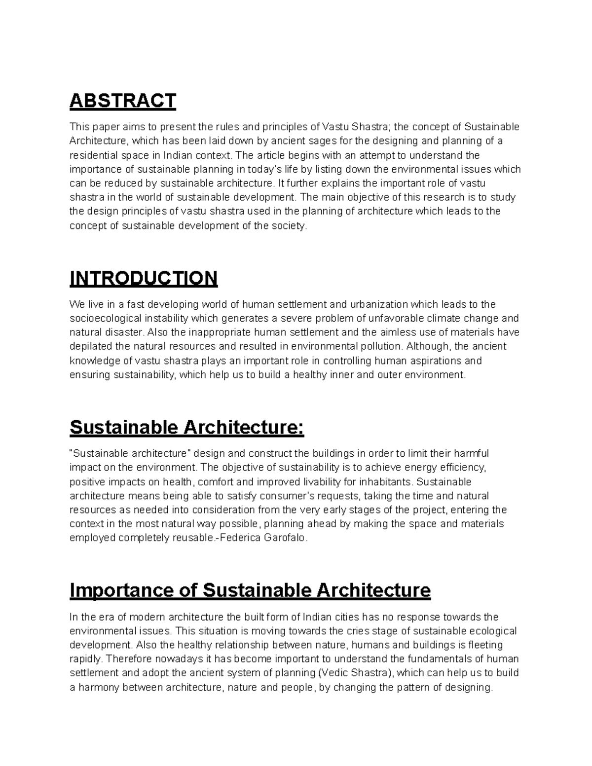 The Concept Of Sustainable Architecture - ABSTRACT This paper aims to ...