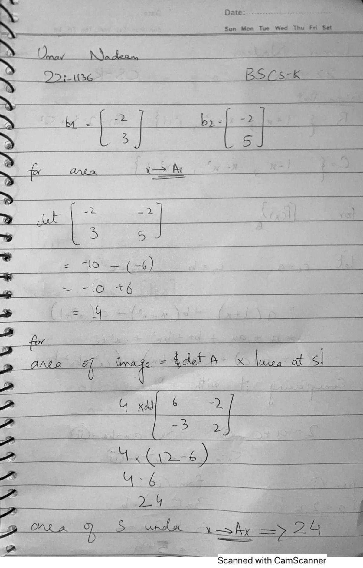 LA Homework Material: Area Calculations and Concepts - Studocu