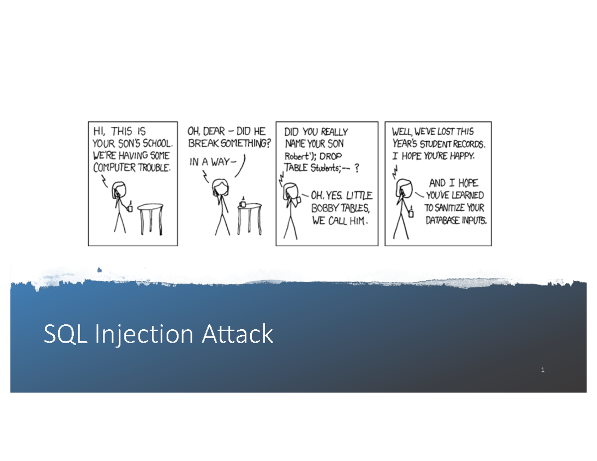 SQL Injection Attacks: A Tutorial on Web Security and Prevention - Studocu
