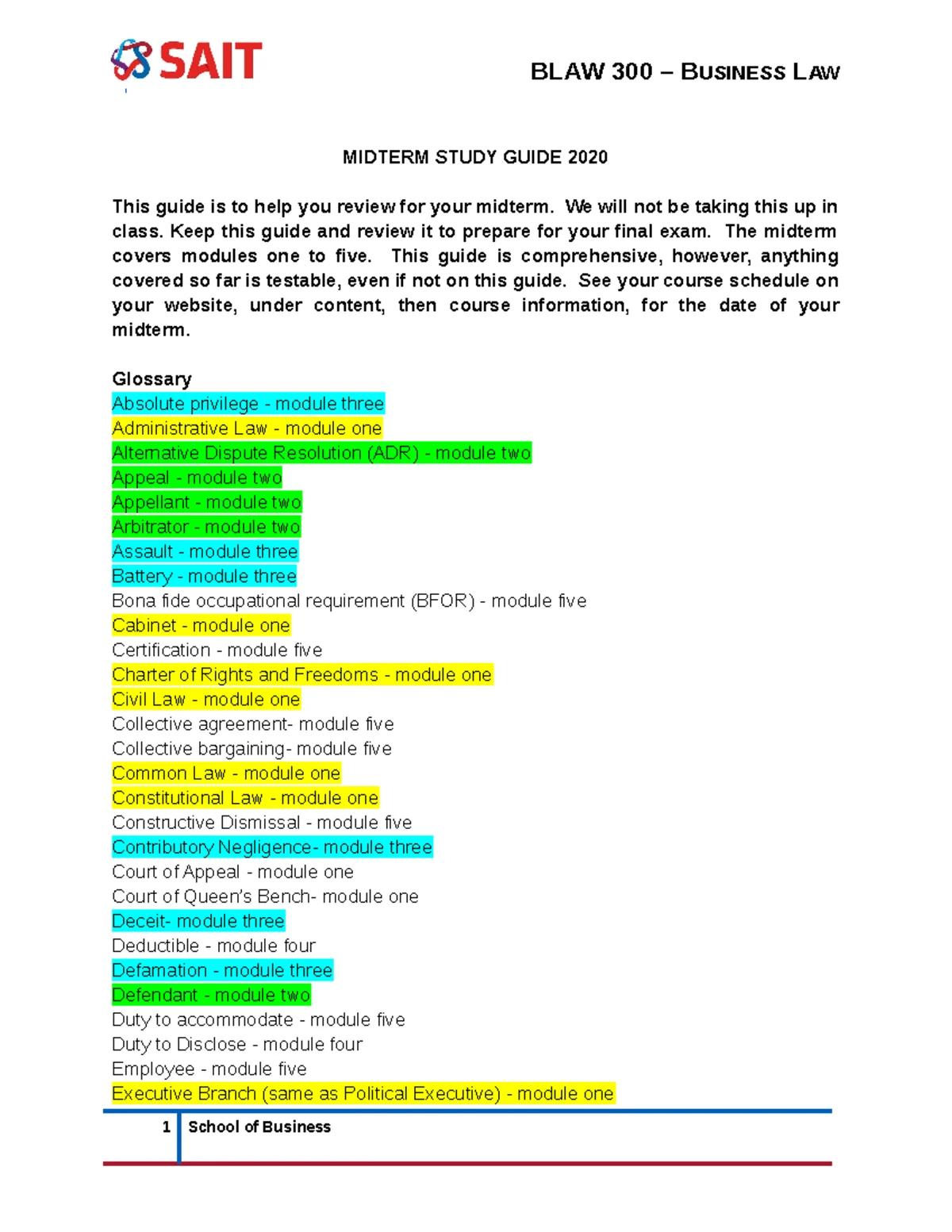 Unit 1 Study Guide - Comprehensive Summary for Business Law Exam - Studocu