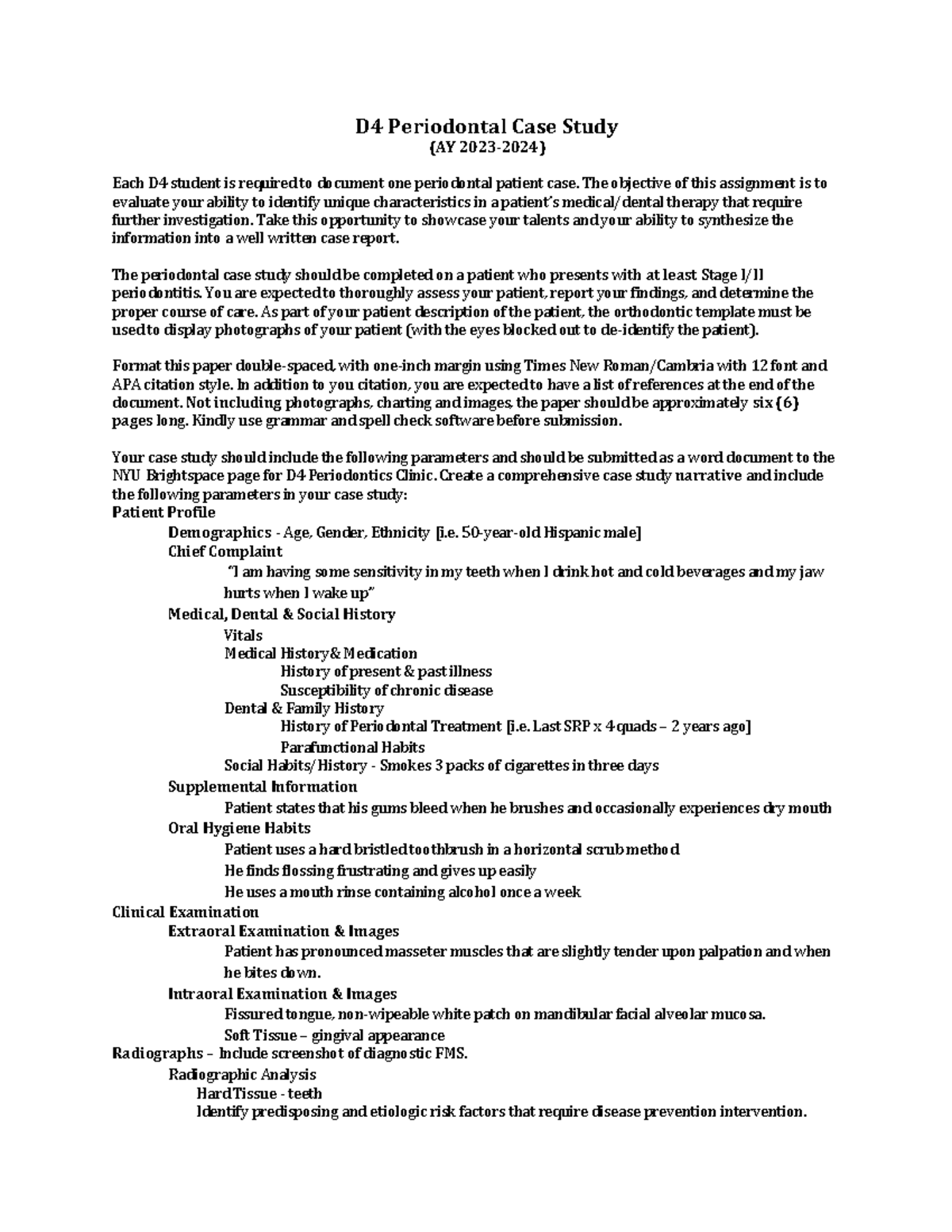 D4 Case Study 23-24 - Clinical case - D4 Periodontal Case Study (AY ...