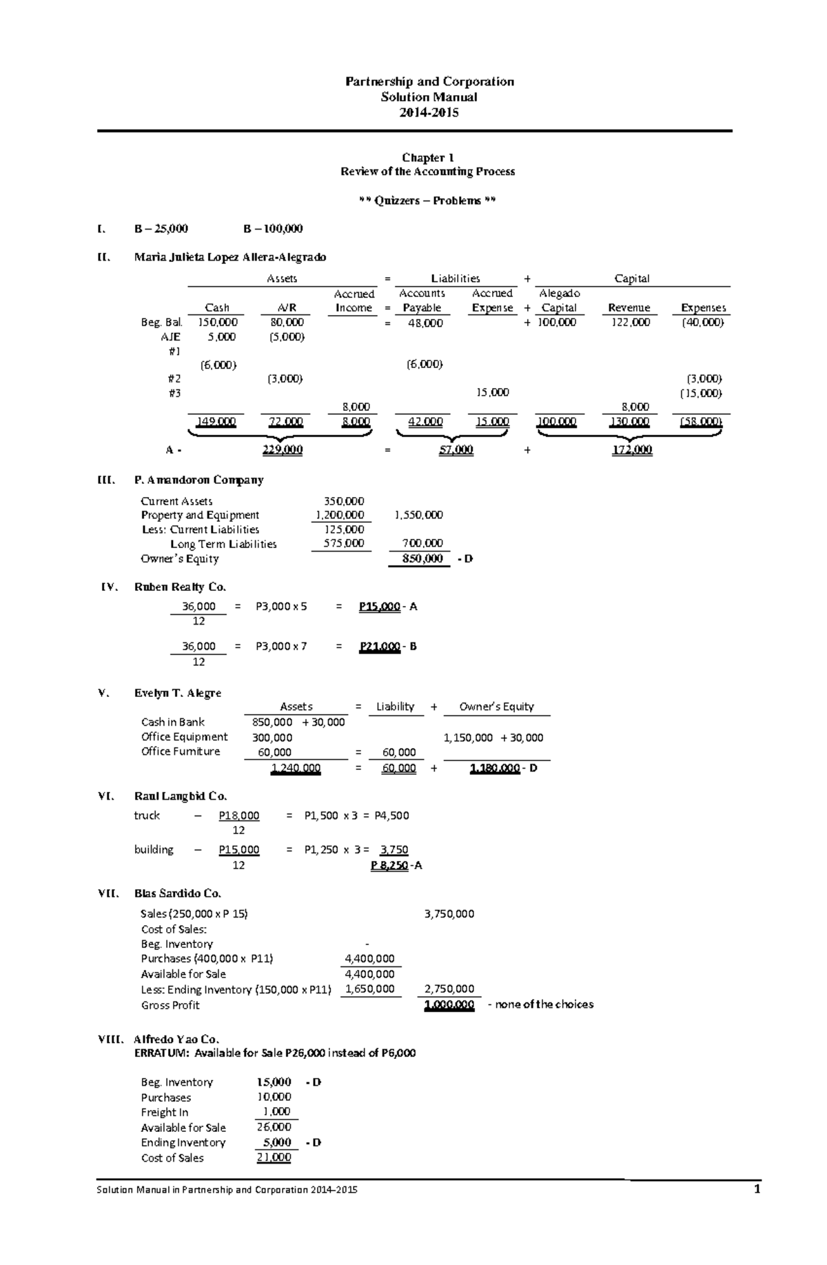 Pdf solution manual partnership amp corporation 2014 2015 docx ...