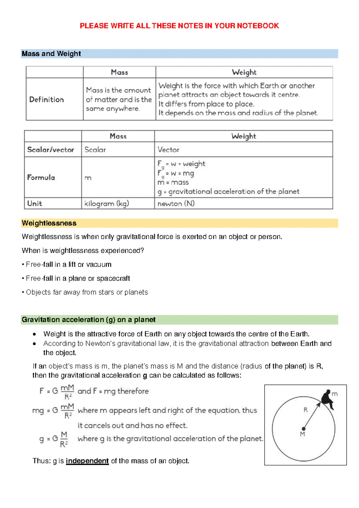 Gravitation in Physical Sciences P1 - Worksheet 2 MEMO (Grade 11) - Studocu