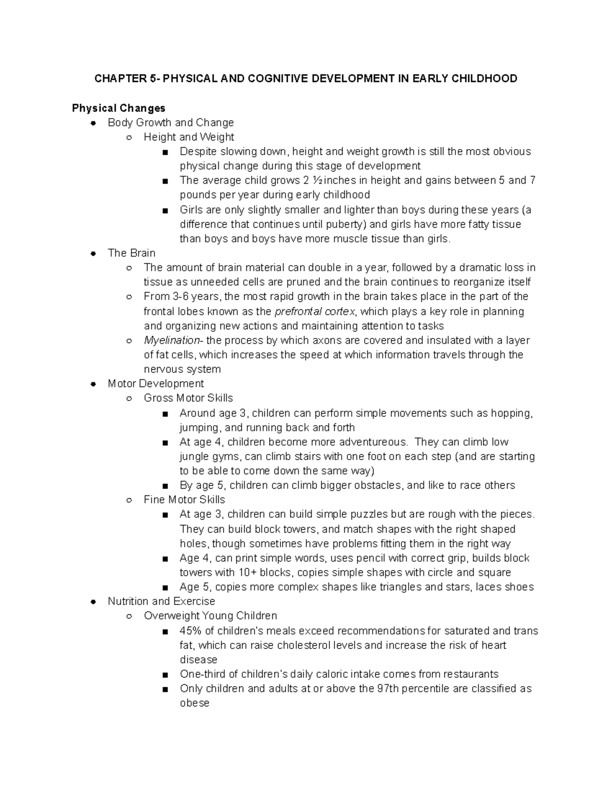 Chapter 5 Outline - Summarized course notes for exam review - CHAPTER 5 ...