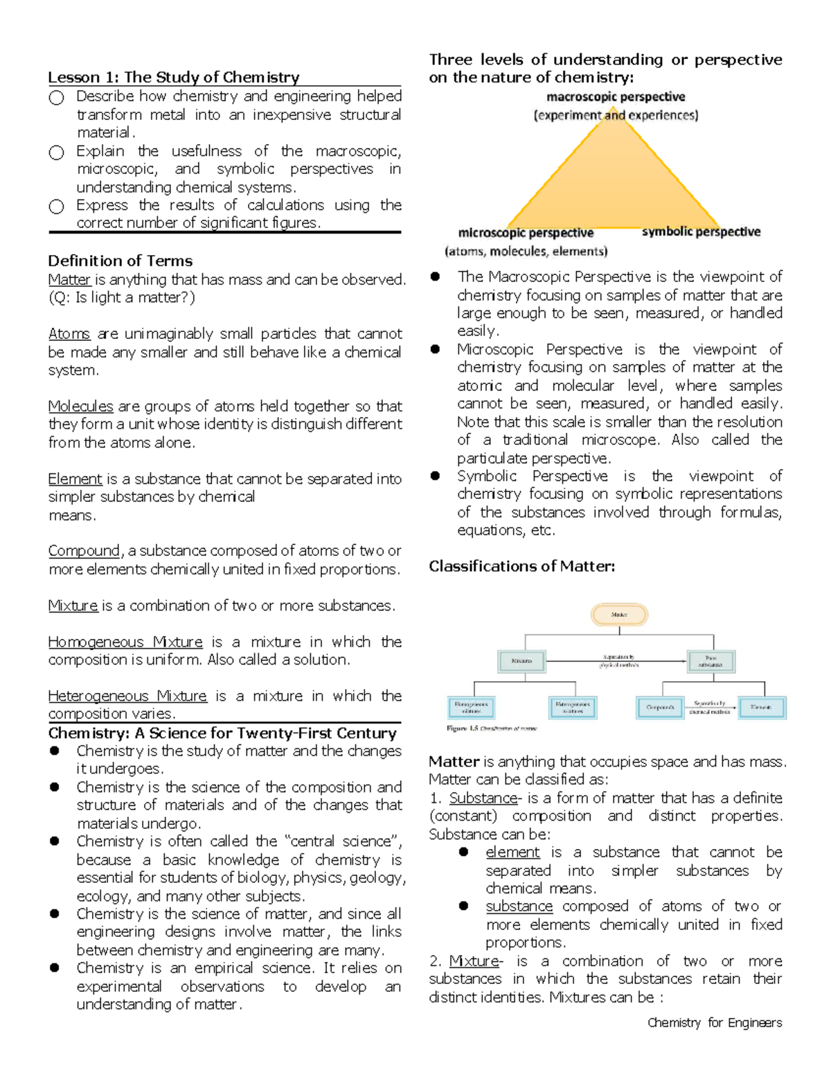 Chemistry for Engineers: Lesson 1 - Understanding Matter and Chemical ...