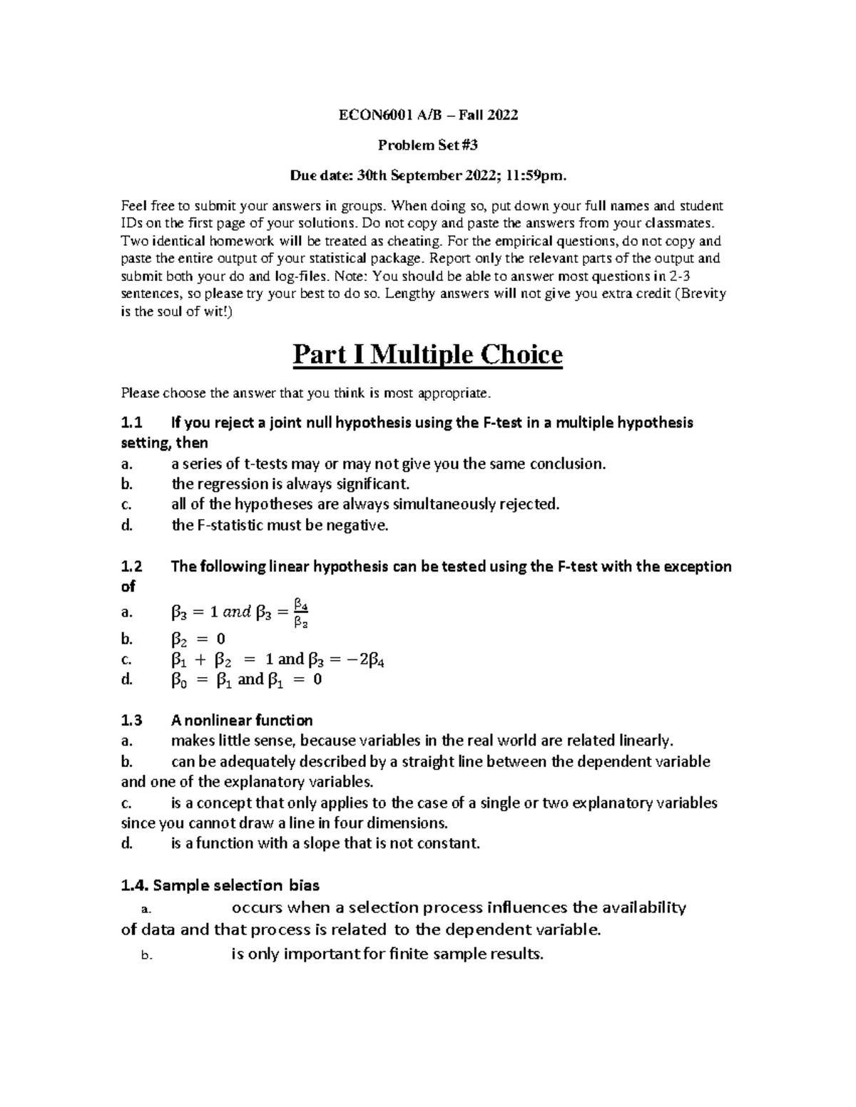 ECON6001 Fall 2022 HW3 Solutions: Problem Set & Empirical Analysis ...