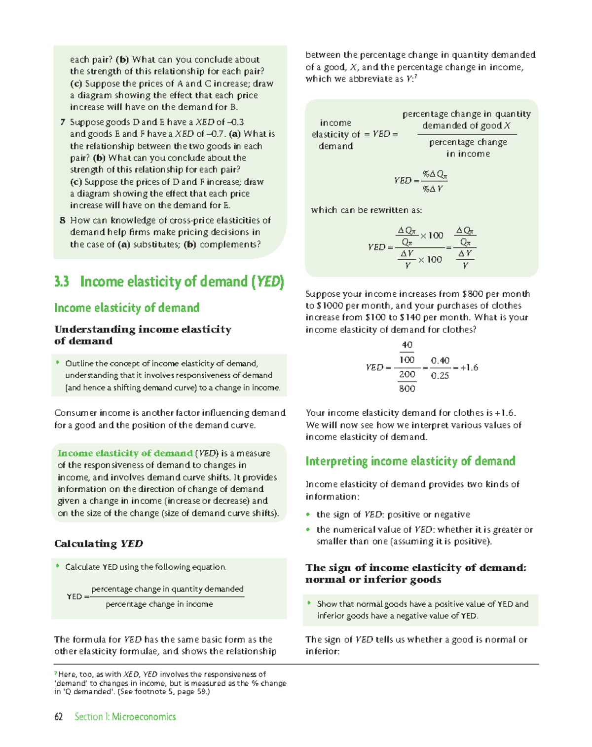 2 - Notes on YED. - 62 Section 1: Microeconomics 3 Income elasticity of ...