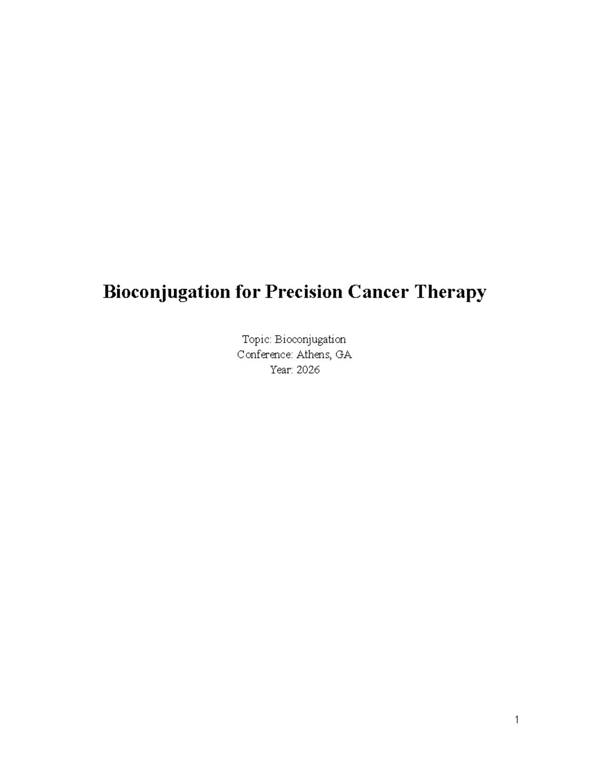 Bioconjugation Strategies for Precision Cancer Therapy (BIOT 2026 ...