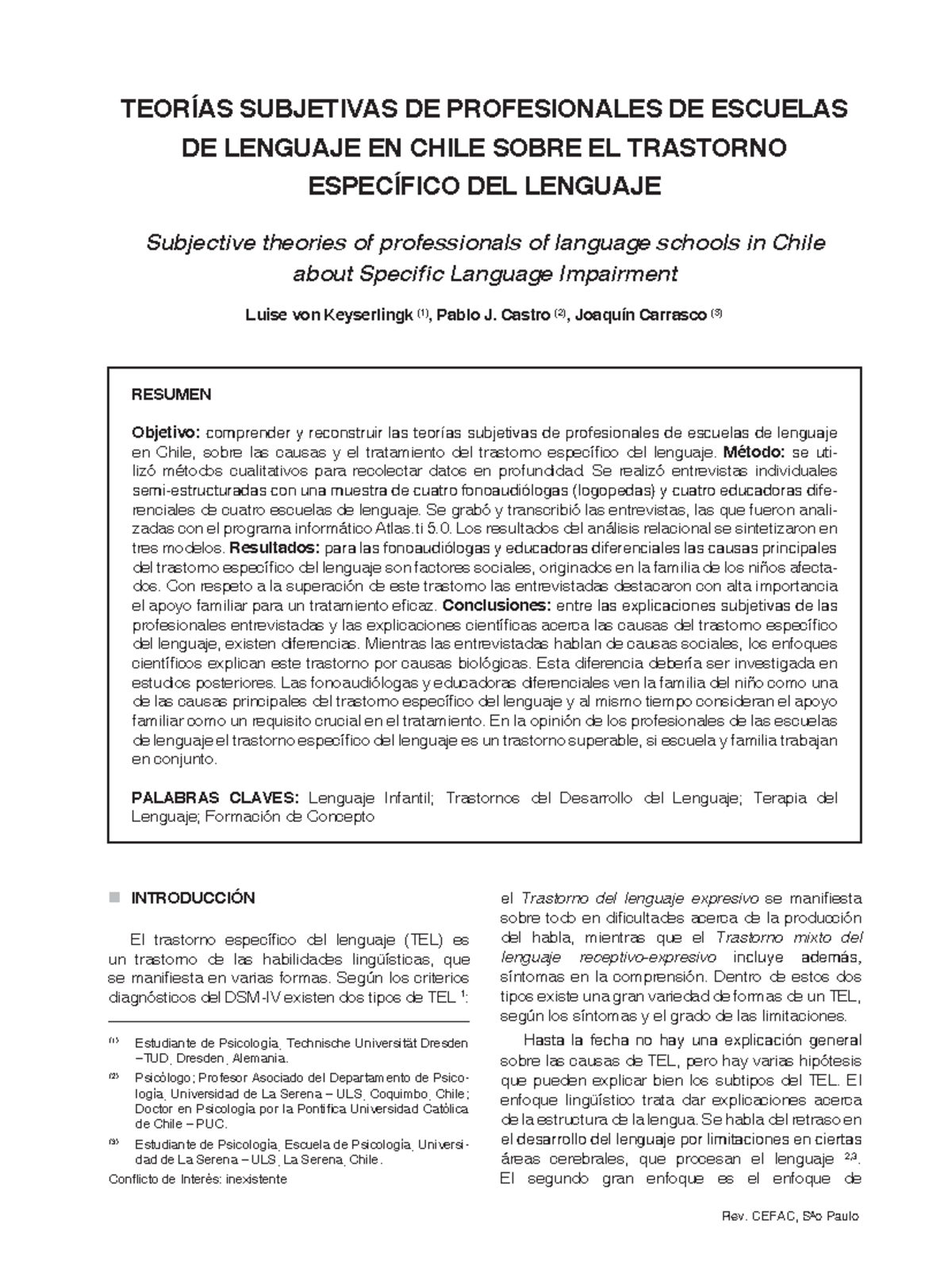 Teorías Subjetivas DE Profesionales DE Escuelas - TEORÍAS SUBJETIVAS DE ...
