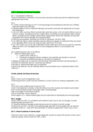 Unit 1: Overview of Criminal Procedure - Classification of Offences ...