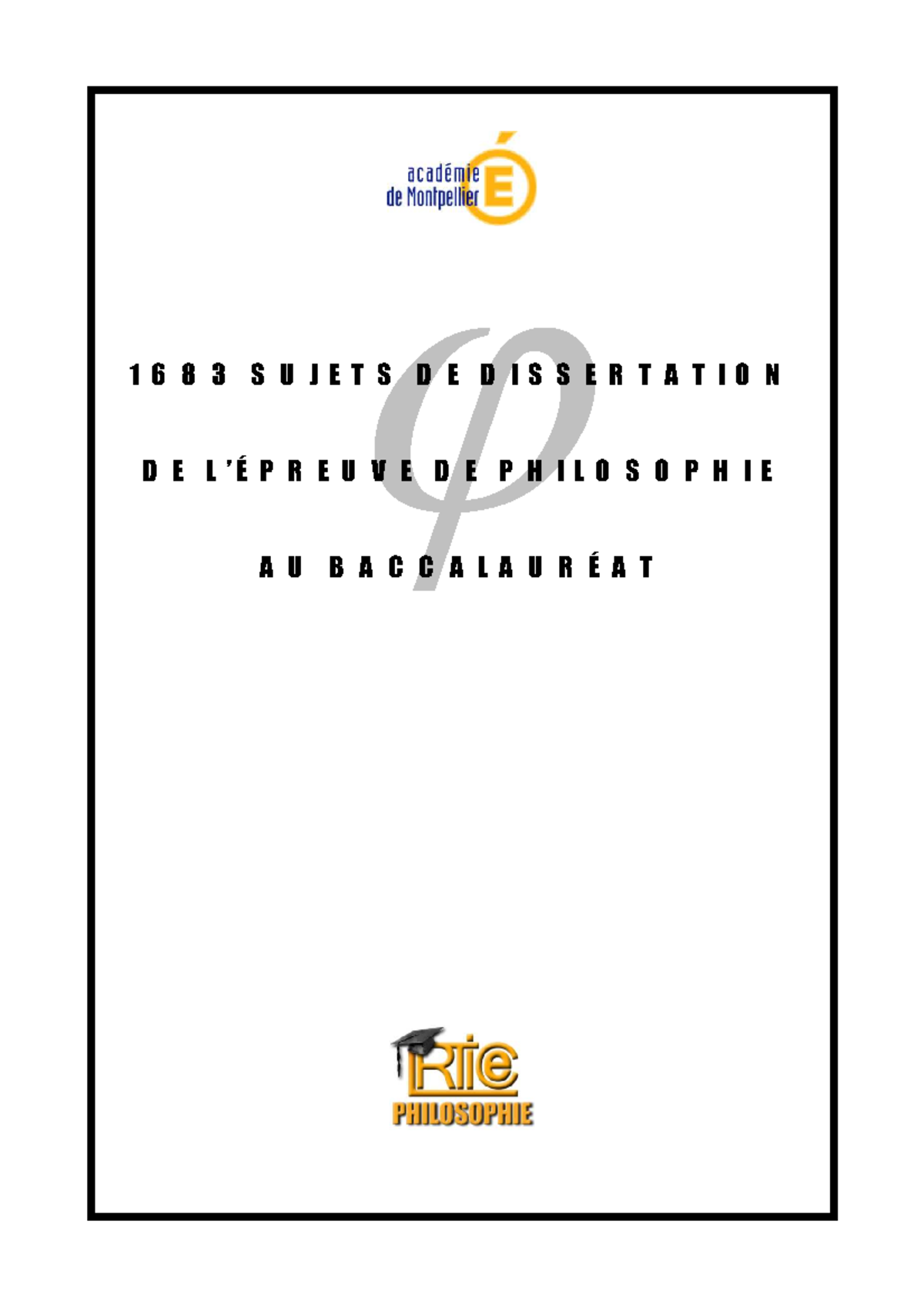 Sujets de Dissertation en Philosophie - Baccalauréat (L - ES - S) - Studocu