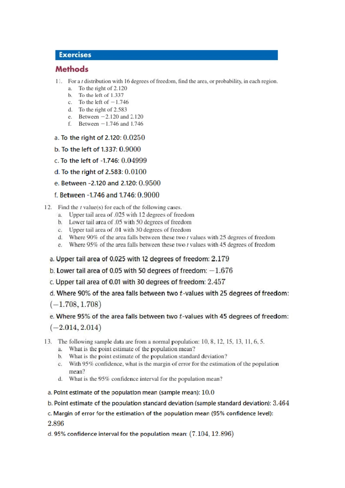 Q&A Anderson Sweeny 9 - Hypothesis Testing Exercises and Solutions ...