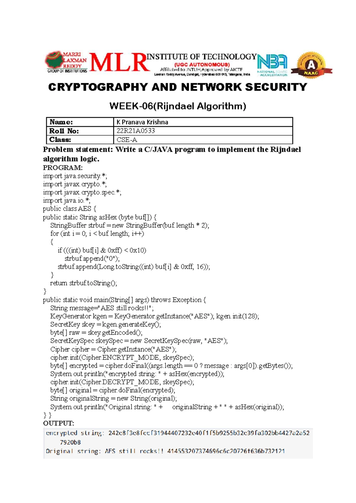 CRYPTOGRAPHY AND NETWORK SECURITY (CNS) Key Exchange Implementation -  Studocu