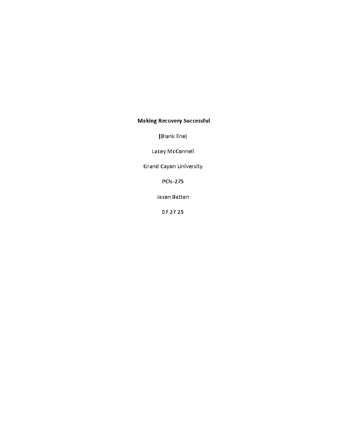 Recovery in Family Systems: Strategies for Success and Support - Studocu