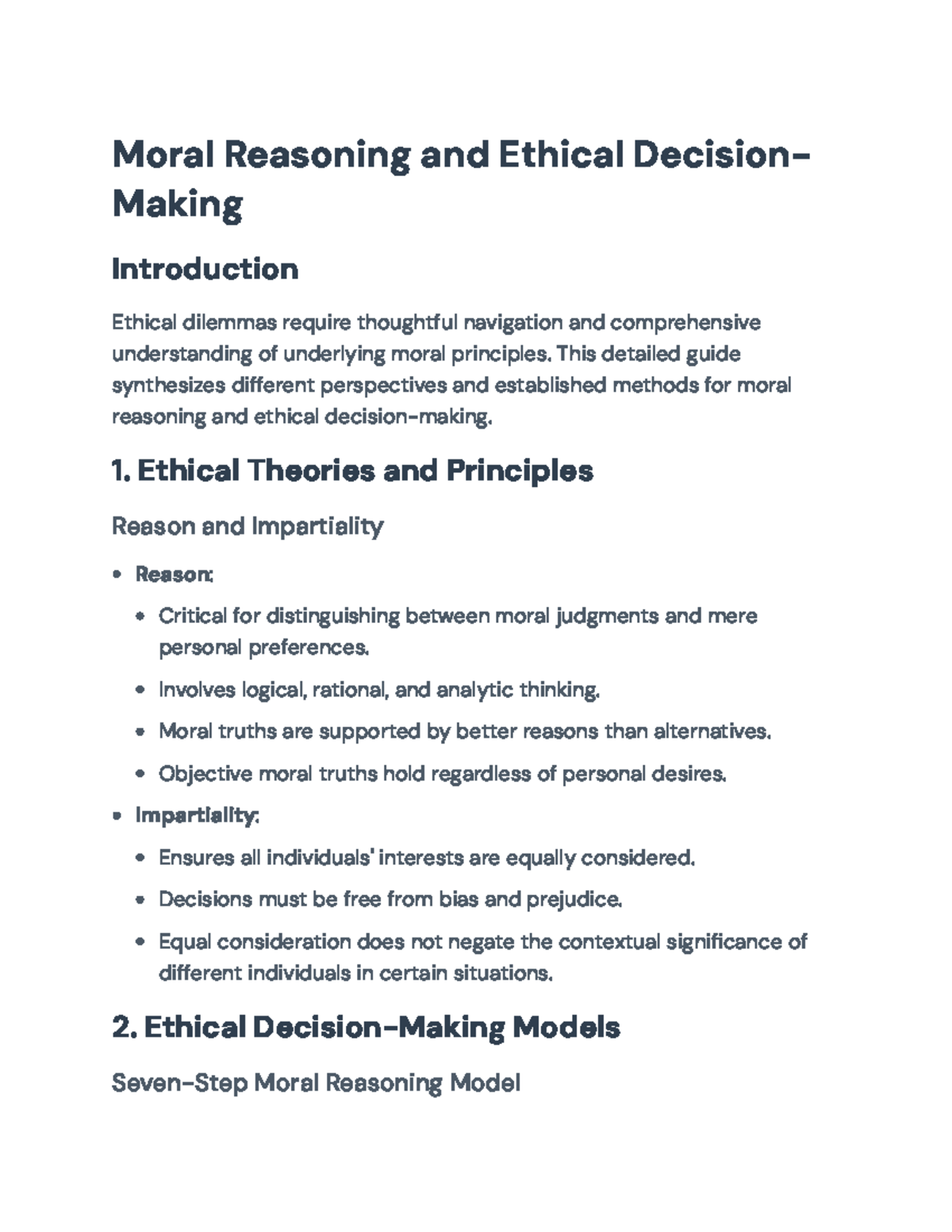 Ethical Decision-Making: A Comprehensive Guide to Moral Reasoning ...