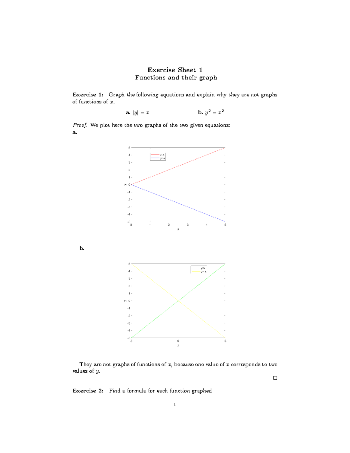 Tutorial Problem Sheet 1: Functions and Graphs Analysis - Studocu