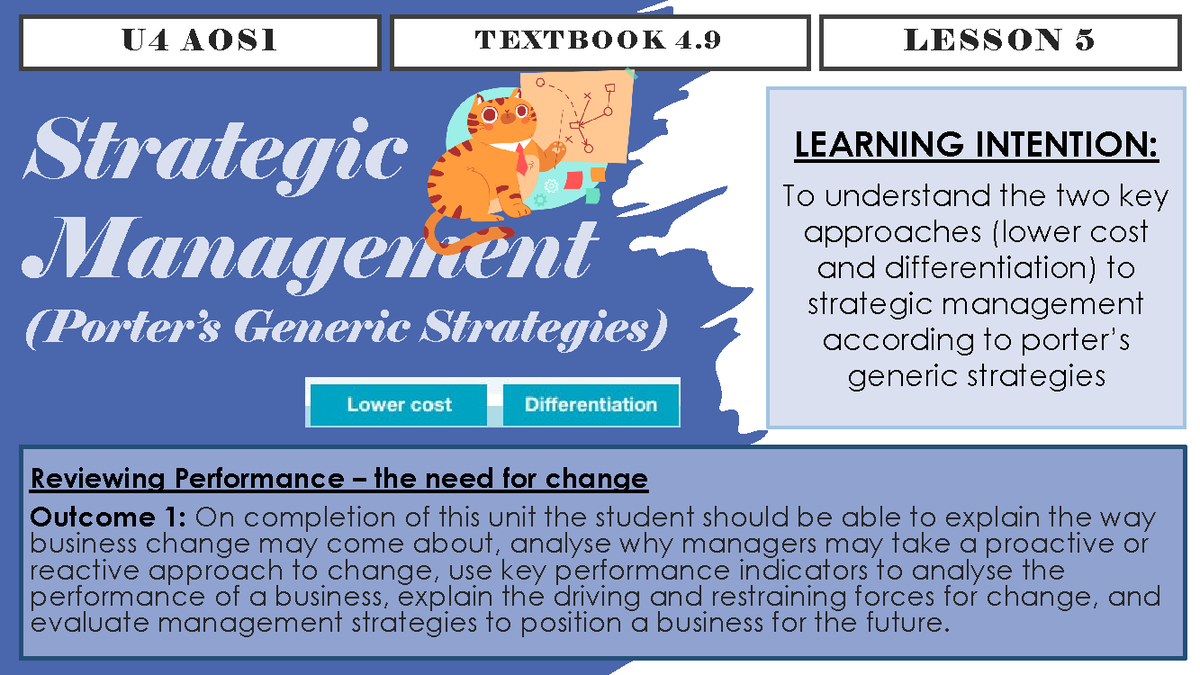 L5 Porters Generic Strategies - U4 AOS1 T E XTB OOK 4 .9 LESSON 5 ...