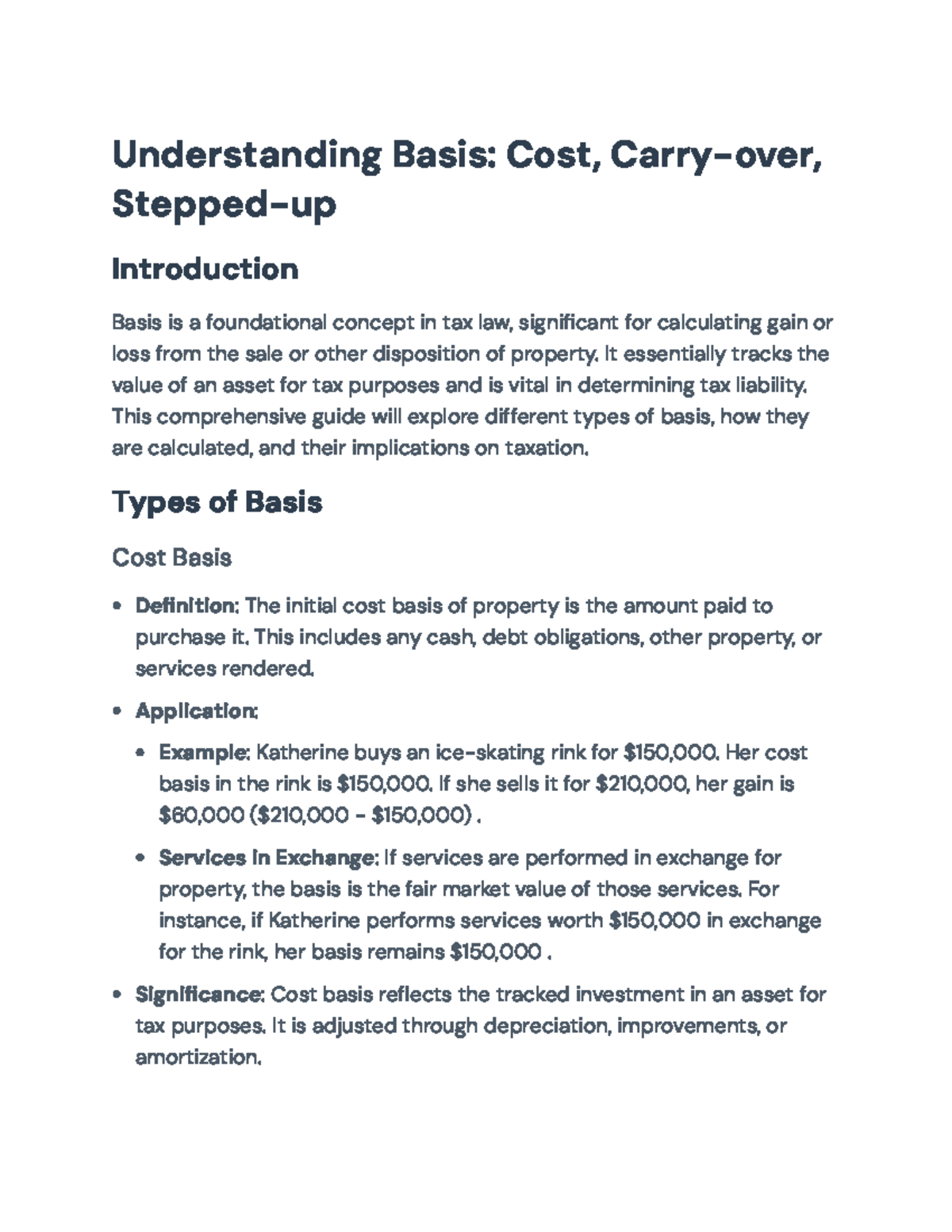 Understanding Tax Basis: Cost, Carry-over, and Stepped-up Basis Guide ...