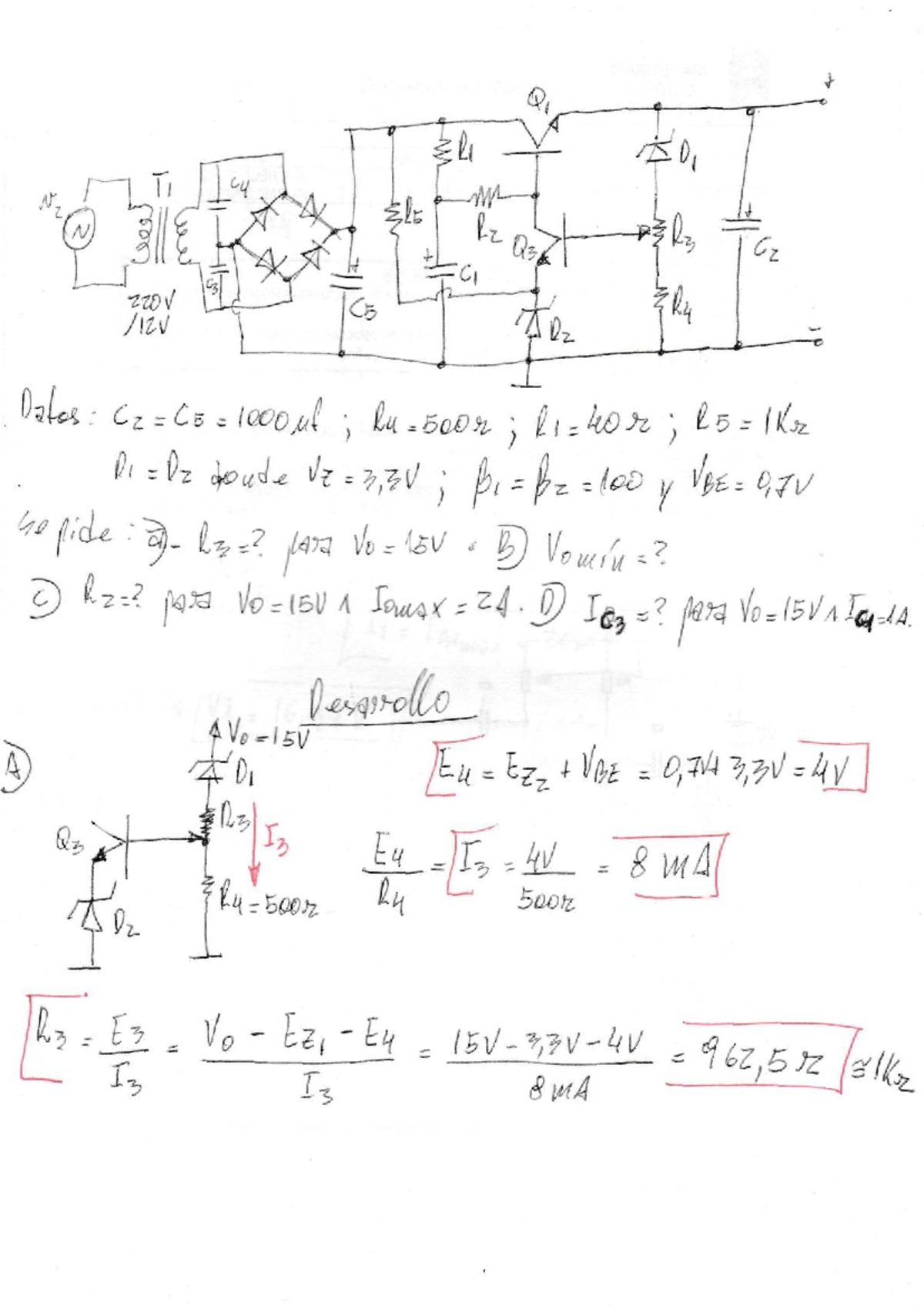 Q1 R1 D1 T1 circuit analysis notes for TP 07 Fuentes complemento - Studocu