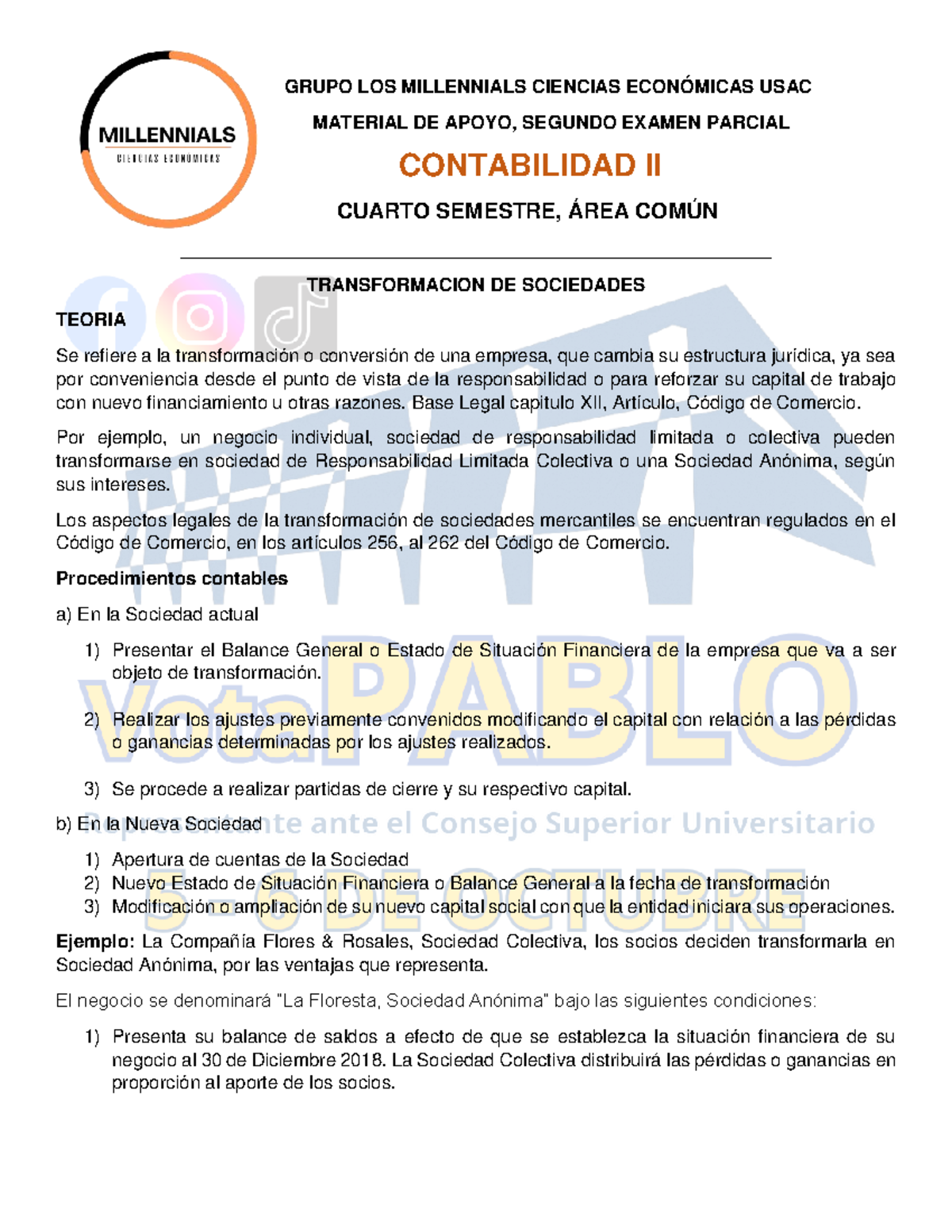 Contabilidad II: Material de Apoyo para Segundo Examen Parcial - Studocu