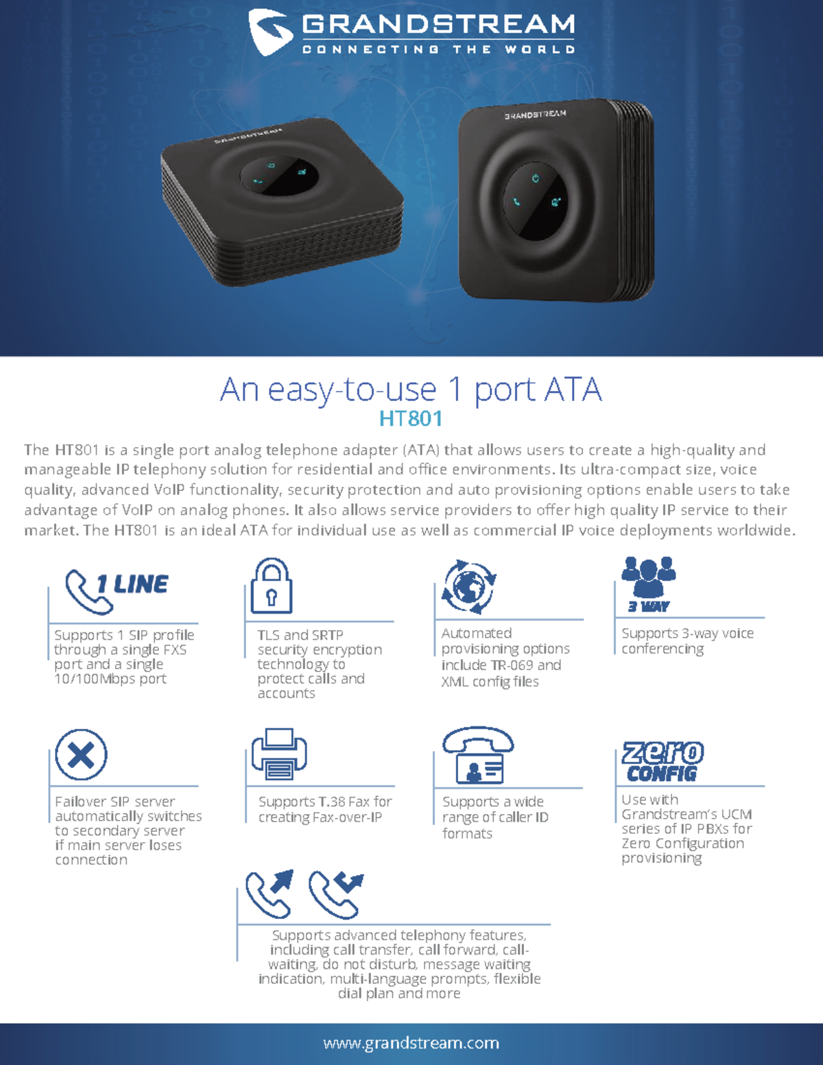 HT801 ATA Datasheet: Features & Specifications Overview - Studocu
