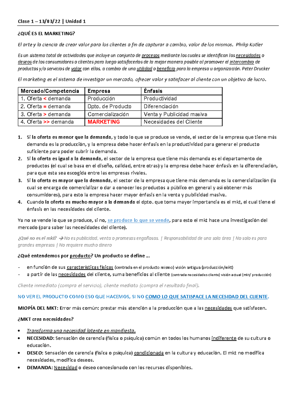 Marketing - Apunte - 1er Parcial - Conceptos y Estrategias Clave - Studocu