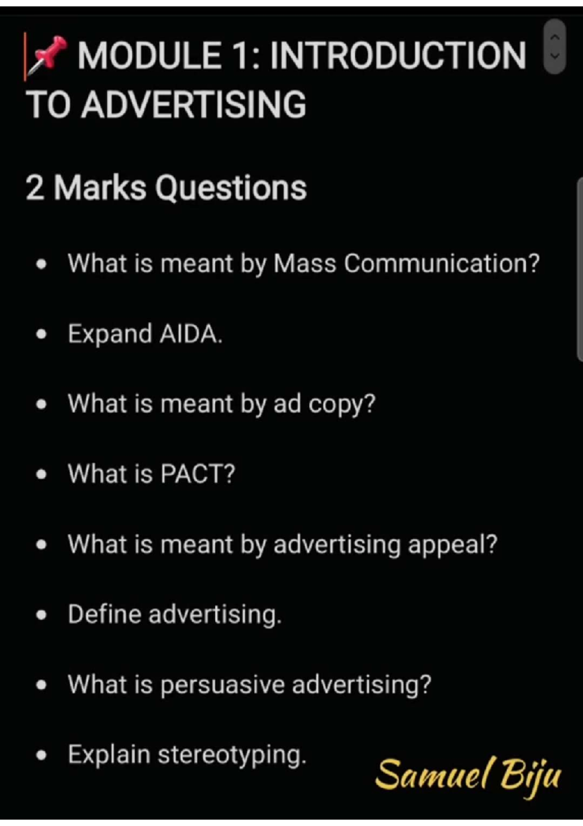 MODULE 1: IMPORTANT QUESTIONS ON ADVERTISING 2 MARKS & 5 MARKS - Studocu