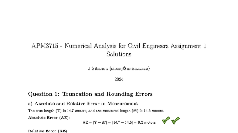 apm3715-numerical-analysis-for-civil-engineers-assignment-1-solutions