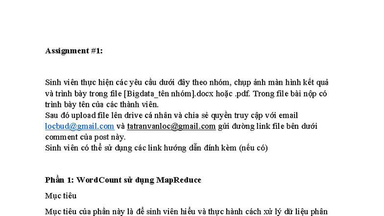 DUE Hadoop Assignment 1: MapReduce & HDFS Practice - Studocu