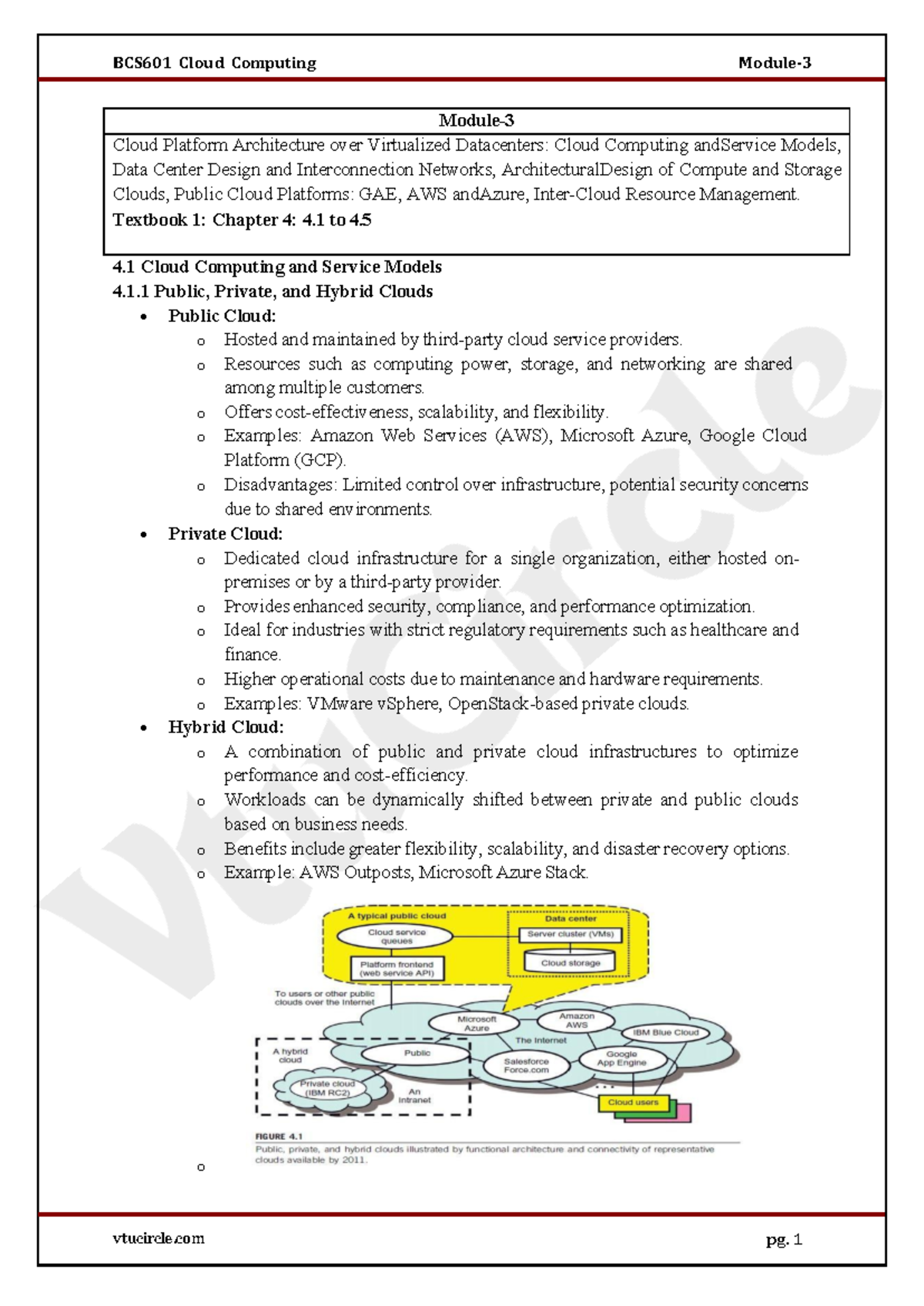 BCS601 Cloud Computing: Chapter 4 - Cloud Platform Architecture and ...