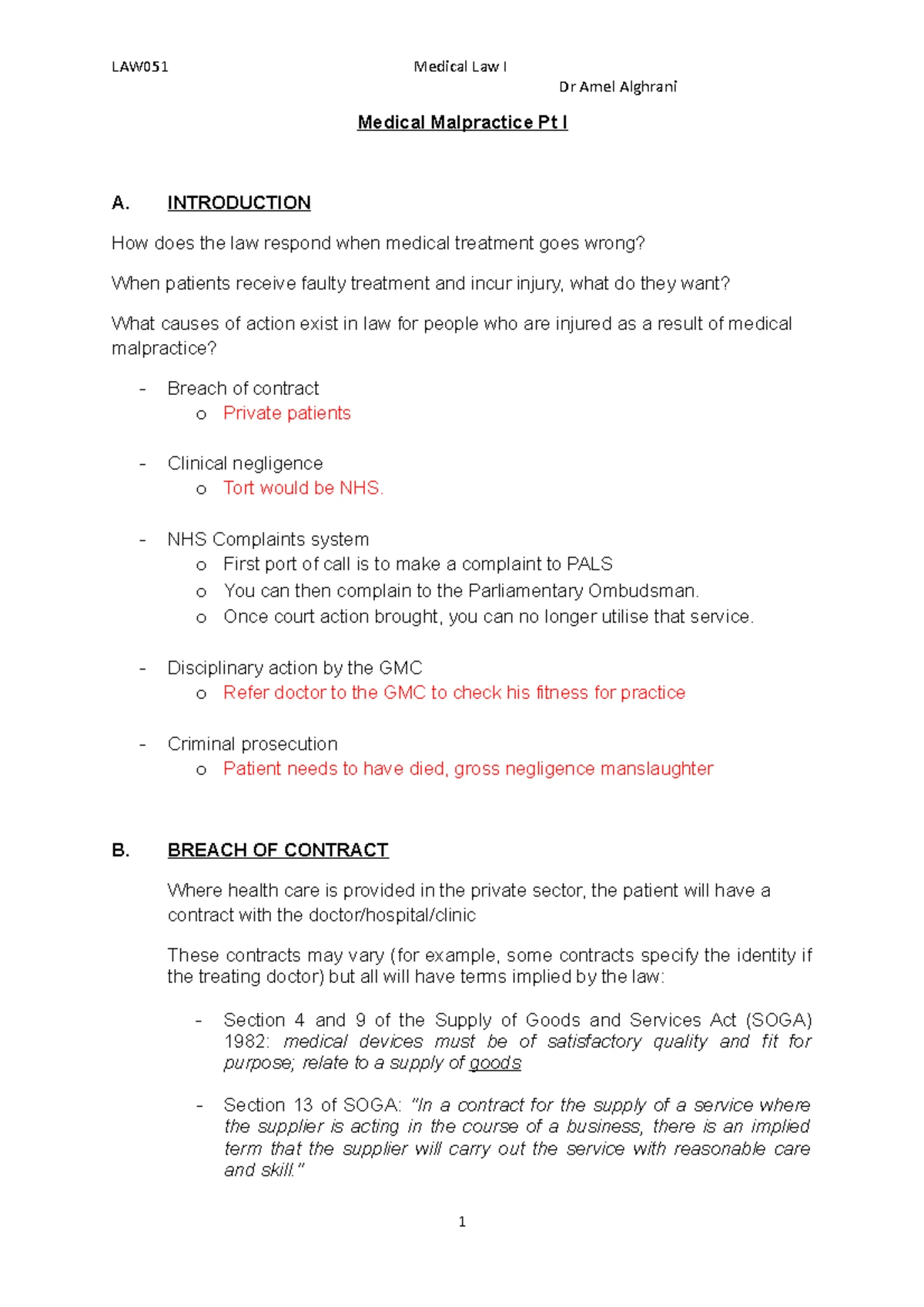 LAW05 1 Medical Law Mock Exam 2024 - LAW051: Medical Law and Ethics I ...
