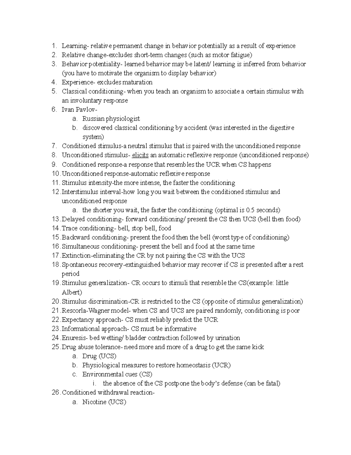 Psych 101 Chapter 6: Classical & Operant Conditioning Study Guide - Studocu