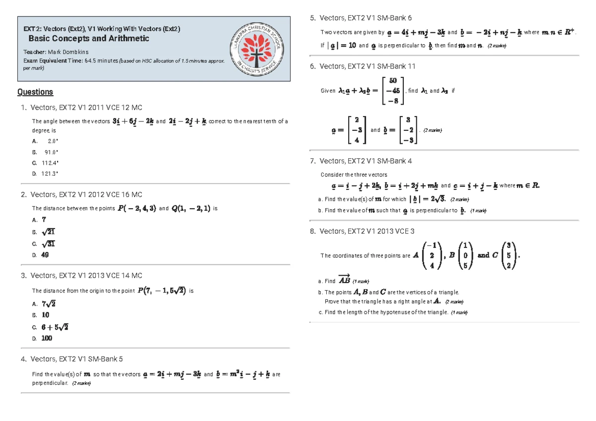 3. Complex Numbers, EXT2 HSC Exam Questions and Solutions - Studocu