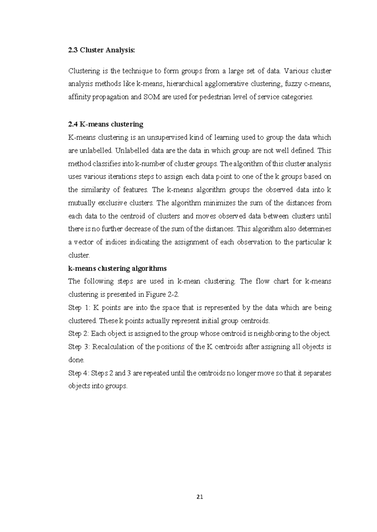 Thesis 2: Cluster Analysis and Methodology for Pedestrian Level of ...