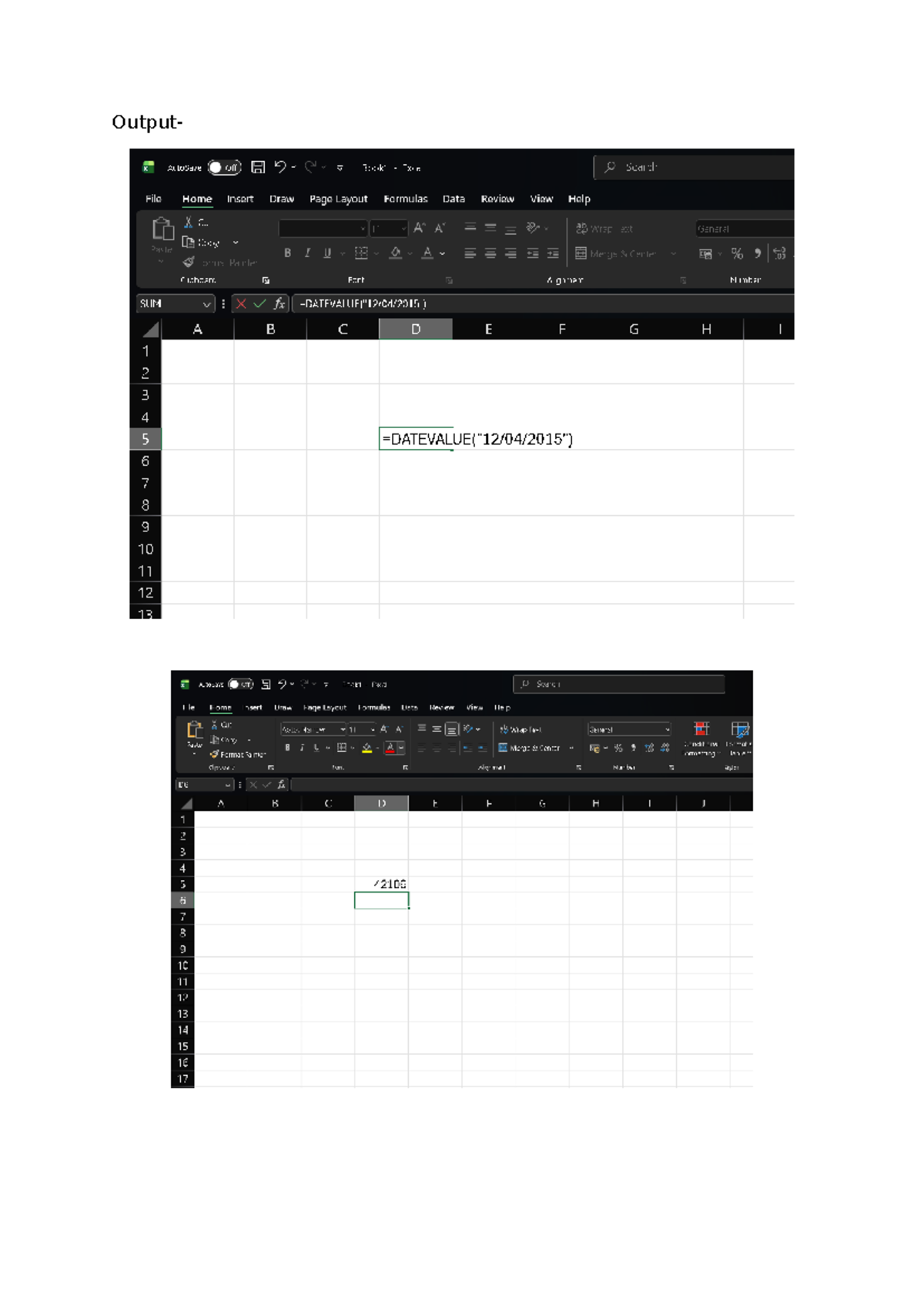 Excel Output Guide: Document 6 - Studocu