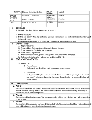 Grade 8 Science: Forces and Motion Lesson Plan (1st Quarter) - Studocu