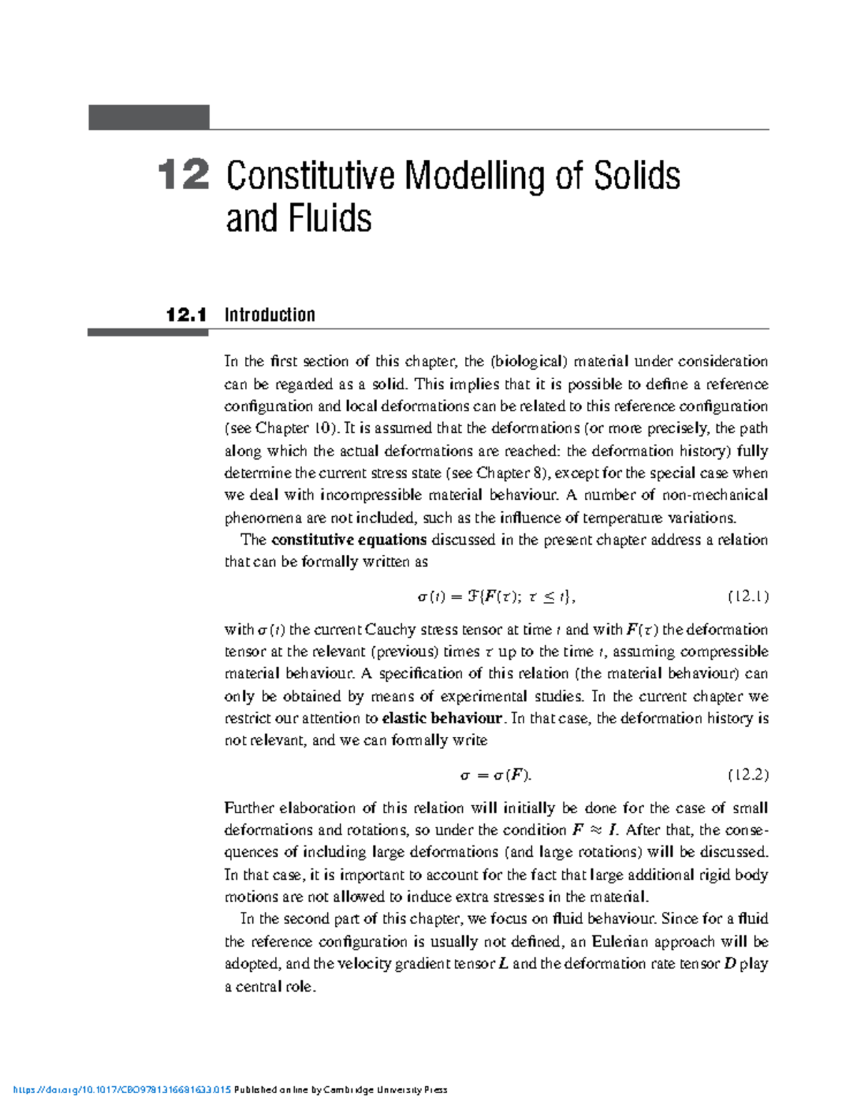 Constitutive Modelling of Solids and Fluids - Chapter 12 Overview ...