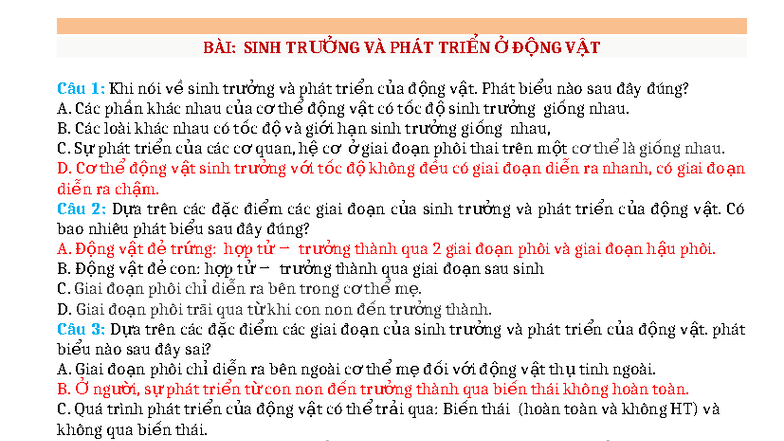 ĐỀ CƯƠNG SINH HỌC 11 CUỐI KÌ 2 - 2024 - HS - Document Preview