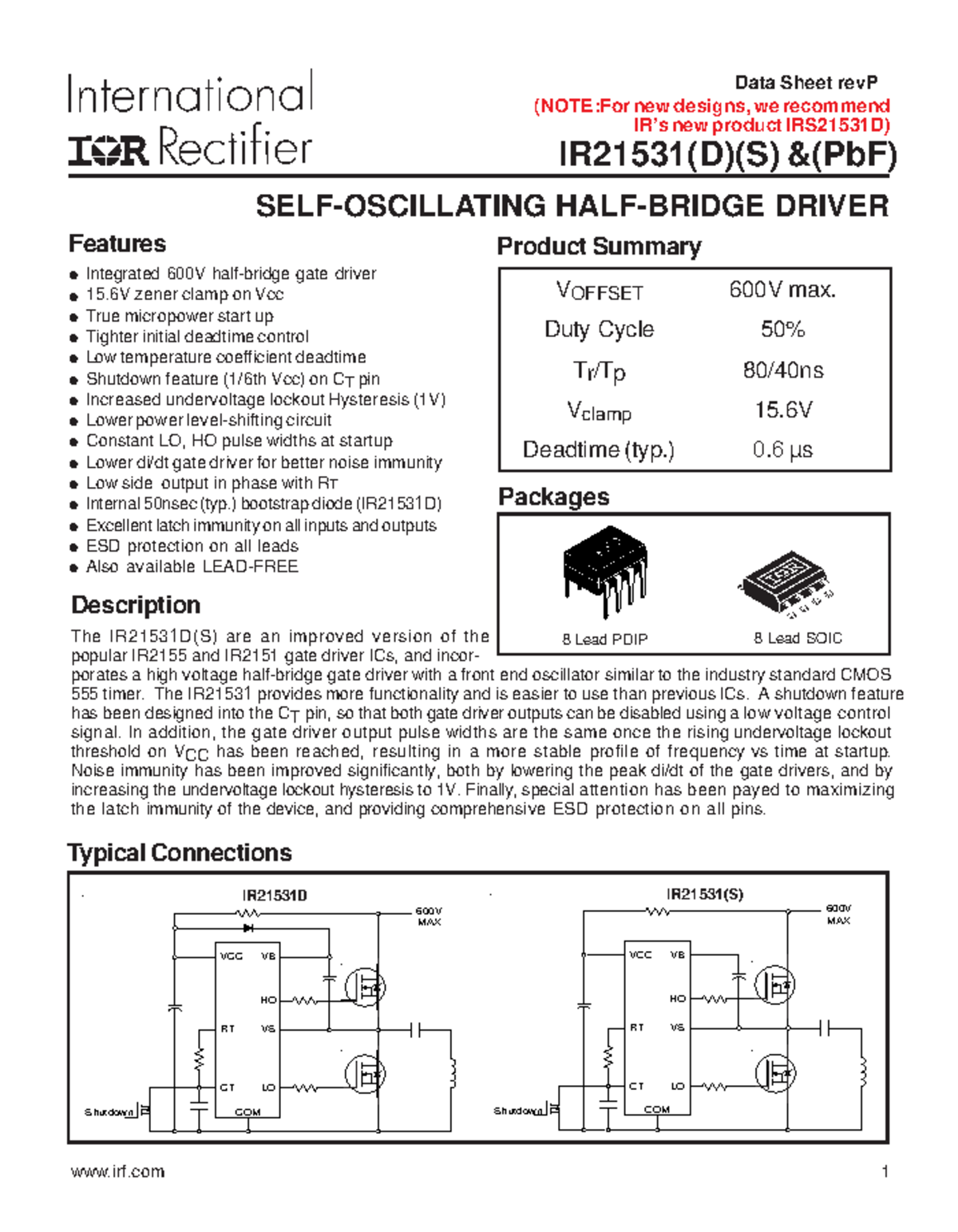 C2985 IR21531 Strpbf Gate Driver Specifications Document - Studocu