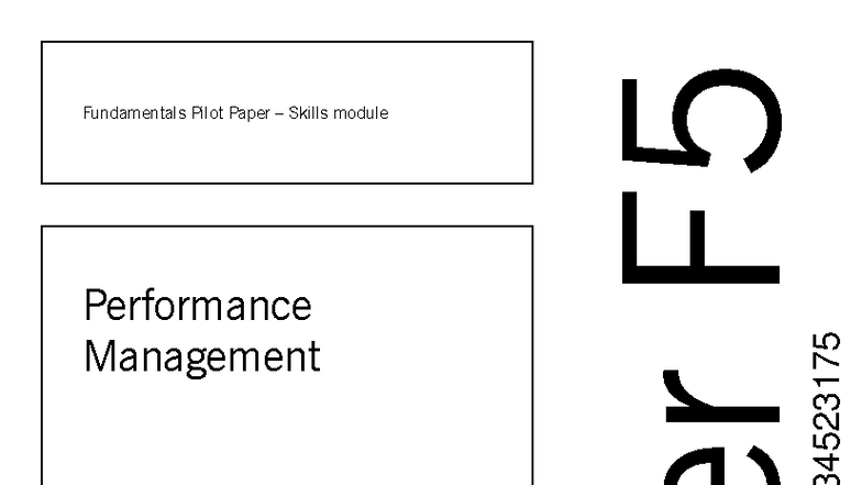 Performance Management Paper F5: Comprehensive Exam Guide by Taha ...