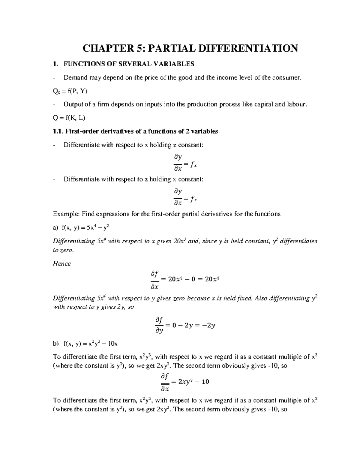 Final - Revision (TA) - lecture note of BA - CHAPTER 5: PARTIAL ...