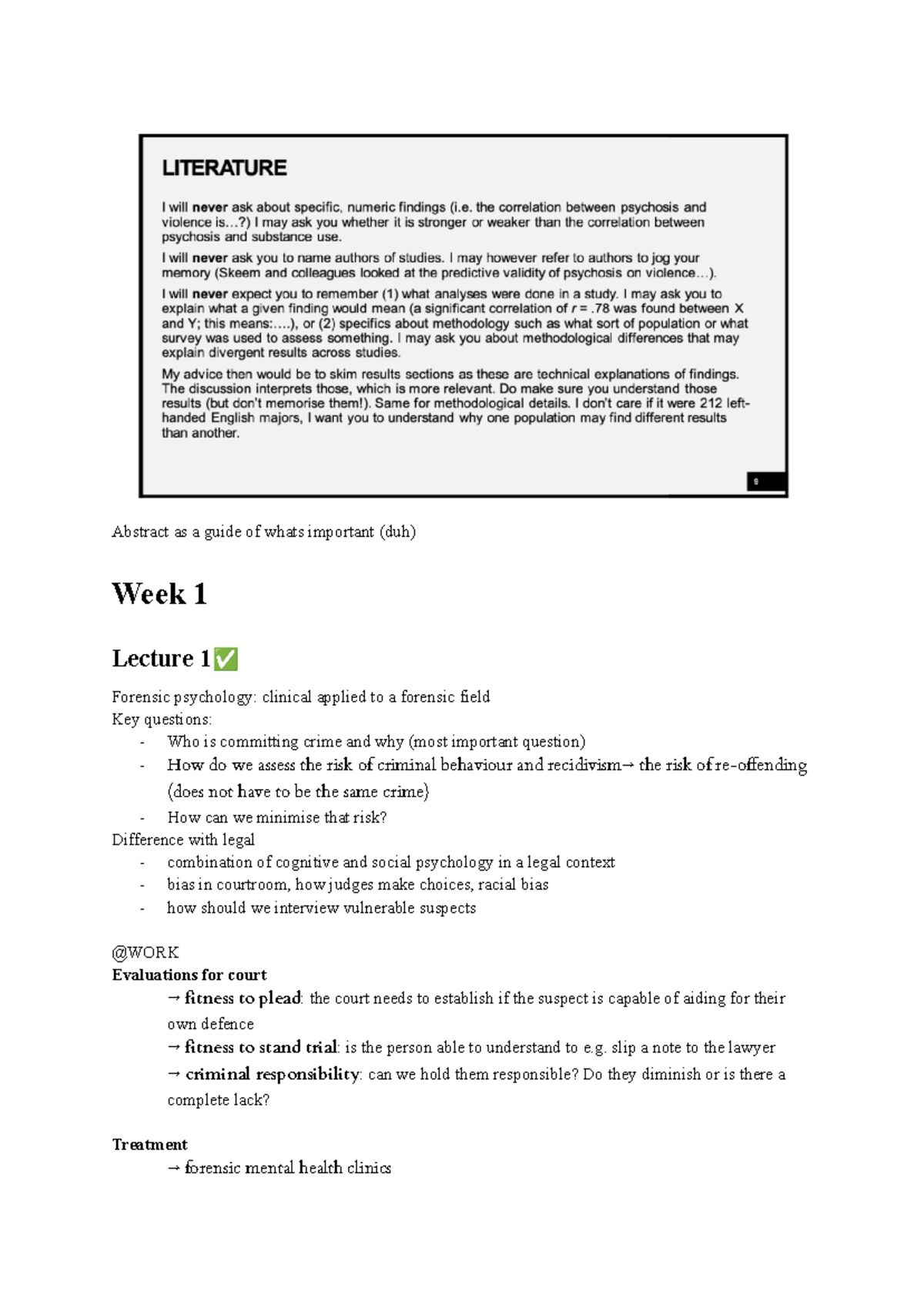 Forensic Psychology Lecture Notes (FPSY 101) - Key Concepts ...