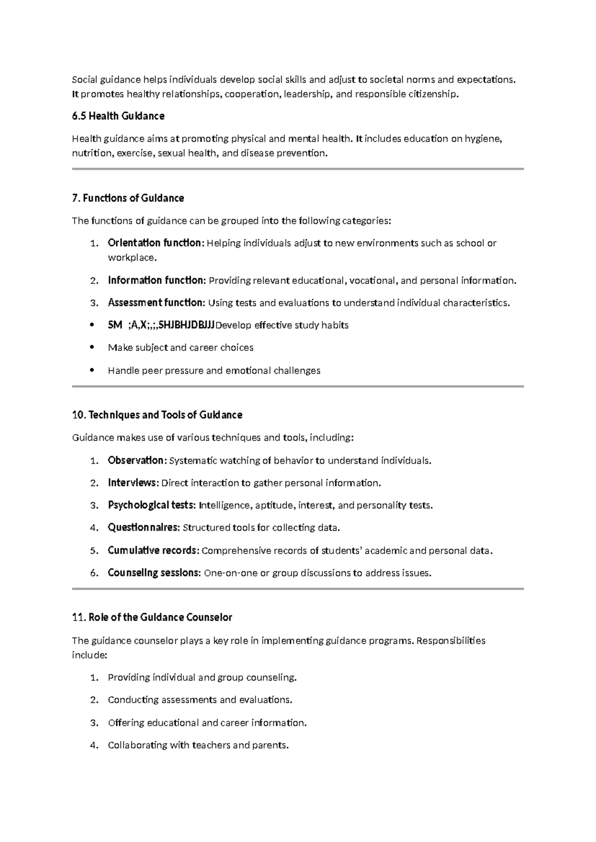 Guidance Techniques and Functions: Health & Social Skills Development ...